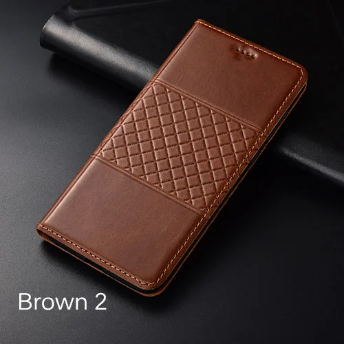 brown 2 Чехол для Xiaomi Mi A2 Lite KEZiHOME Клетчатый Стиль Натуральная кожа флип Бумажник чехол для Xiaomi Mi A2 Lite чехол для телефона s - Цвет: brown 2