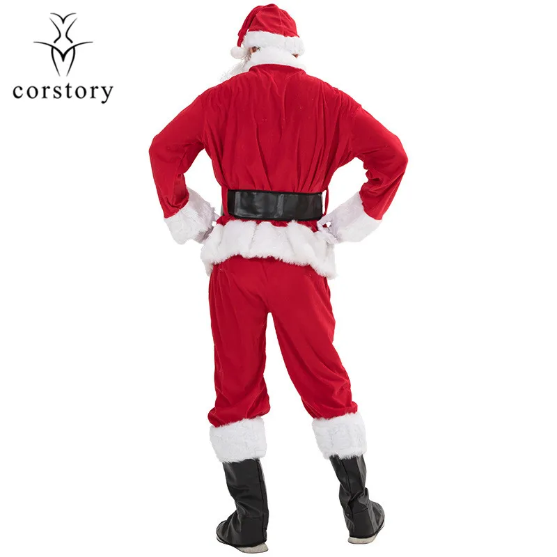 Corstory Отец Рождество Косплей Одежда для взрослых 7 шт. полный комплект
