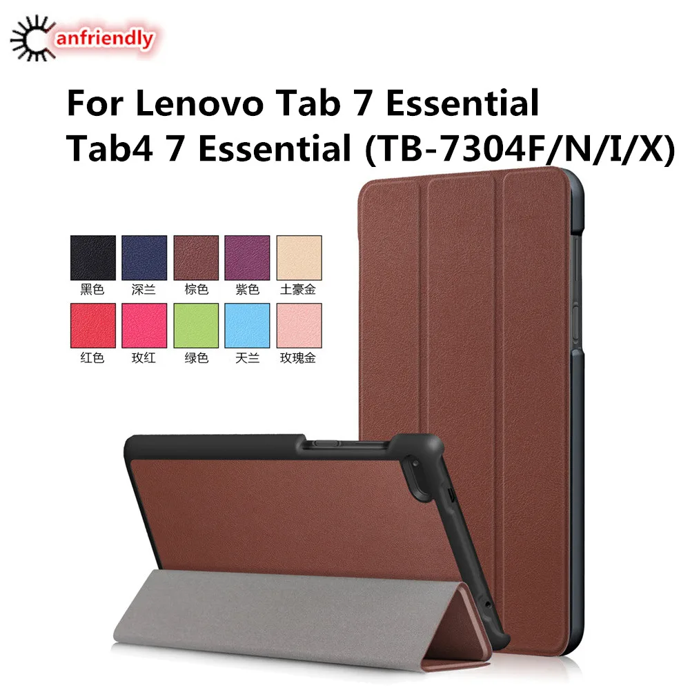 Чехол книжка из экокожи для Lenovo Tab4 Tab 4 7 Essential TB 0|Чехлы планшетов и электронных