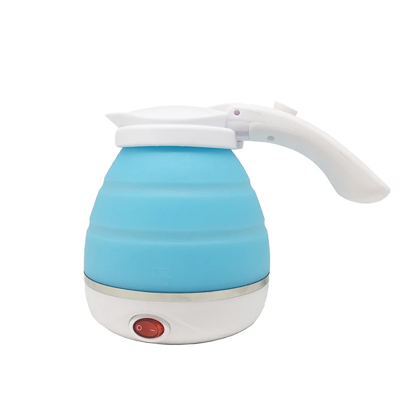 Kettle Дорожный складной электрический чайник-Портативный Силиконовый складной походный чайник 100-240 в 750 мл(синий) защита от вскипания и сухости - Цвет: Kettle