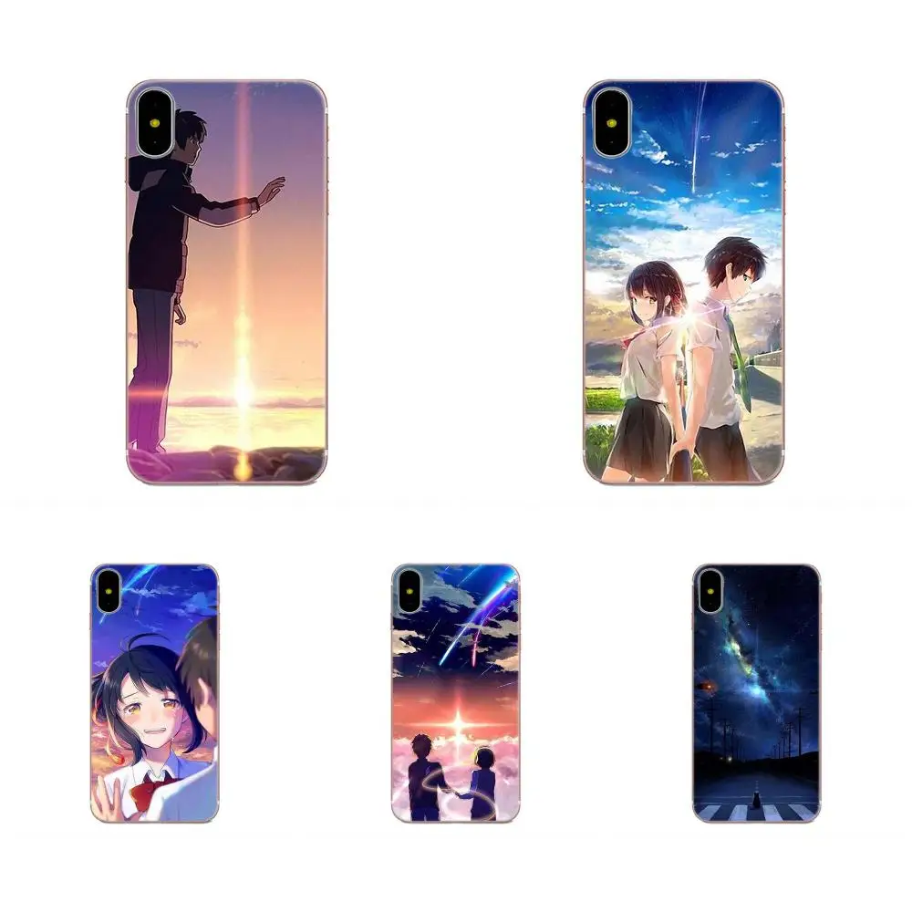 Аниме ваше имя японский для Apple iPhone 4 4S 5 5C 5S SE 6 6S 7 8 Plus X XS Max XR Мягкий ТПУ