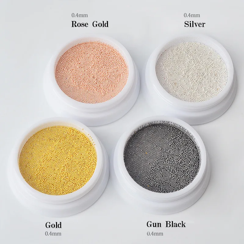 1 коробка серебристого цвета розового золота икры (Размер: 0 4/0 6 мм) металлические