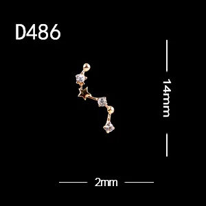 10pcs D486 TSZS 10 шт./лот специальный дизайн 12 Созвездие форма дизайн ногтей украшения своими руками сборный горный хрусталь ювелирные изделия металлические аксессуары - Color: 10pcs D486