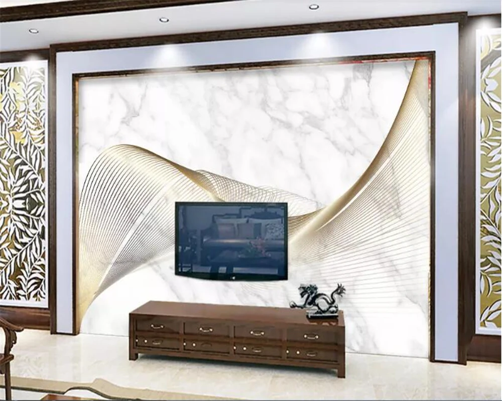beibehang 3d wallpaper Nordic minimalist dynamic lines marbled z TV background decorations on the wall | Обустройство дома