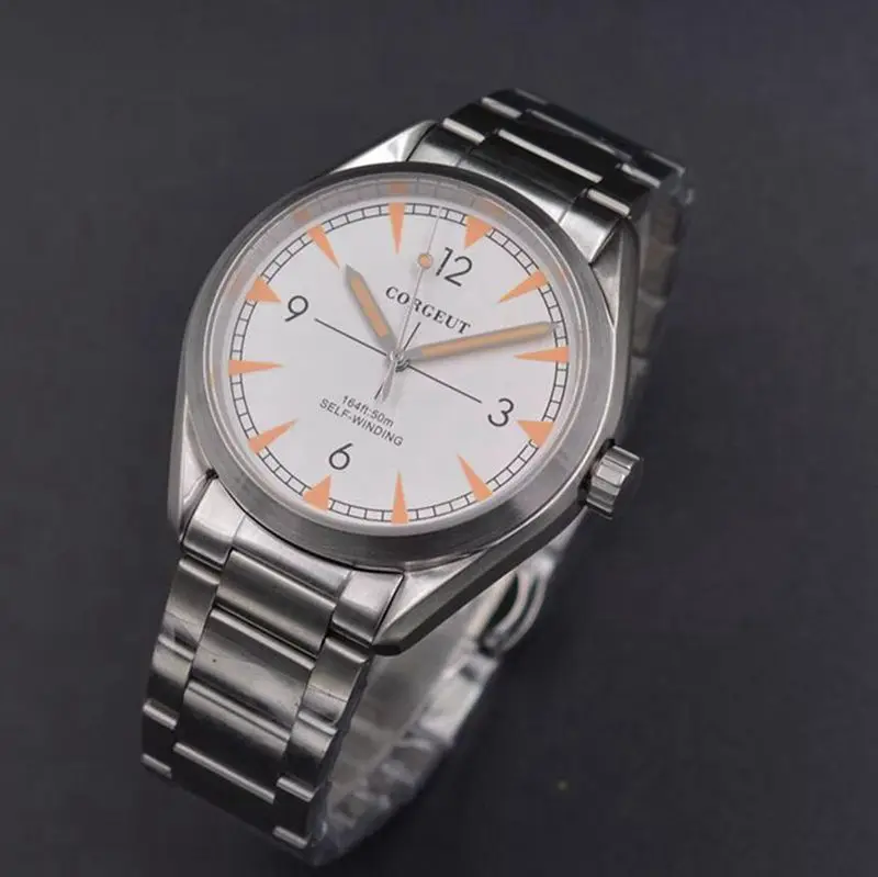 white dial Corgeut автоматические механические часы для плавания, спортивные роскошные Брендовые мужские часы, деловые наручные часы, мужские часы, Relogio Masculino - Цвет: white dial