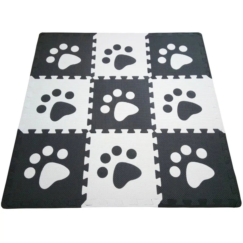 Black White Paws Matt коврики 9 шт. коврик для детских игр пены EVA коврик для ребенка в виде мозаики GreenBlue черно белый цвет мягкие Ползания Playmat пол ковры игры - Цвет: Black White Paws