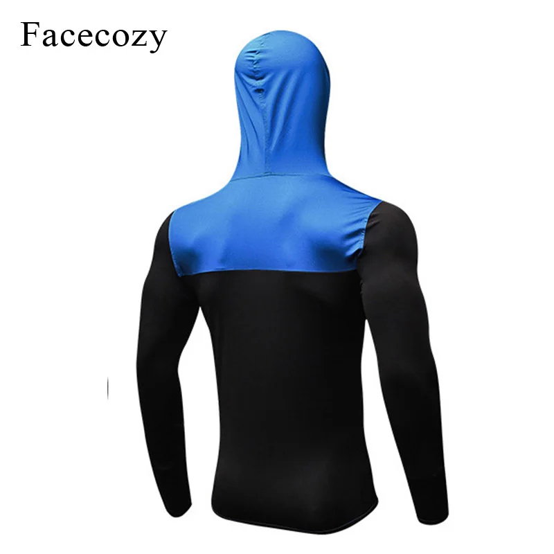 Facecozy мужская тренировочная куртка с капюшоном для бега на молнии в стиле пэчворк