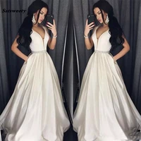 elegant plus size prom dresses a line floor length long formal bridesmaid dresses beads sash robe de soiree