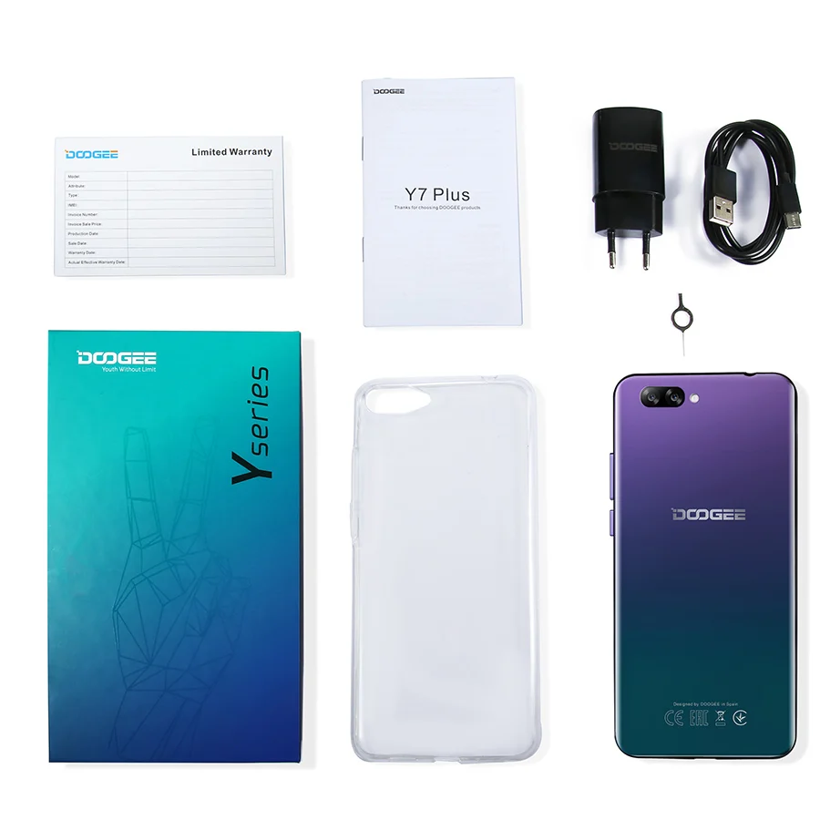 DOOGEE Y7 Plus смартфон на Android 8 1 процессор MTK6757 восемь ядер экран 6 18 дюйма ГБ + 64