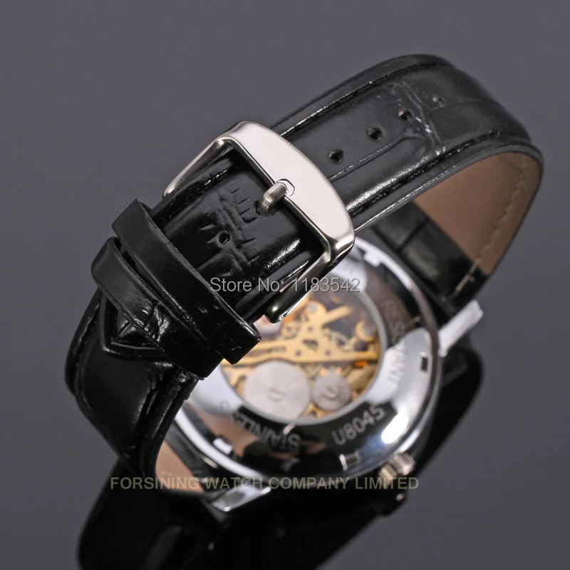 Winner мужские часы модные механические кожа кристалл стимпанк Аналоговый