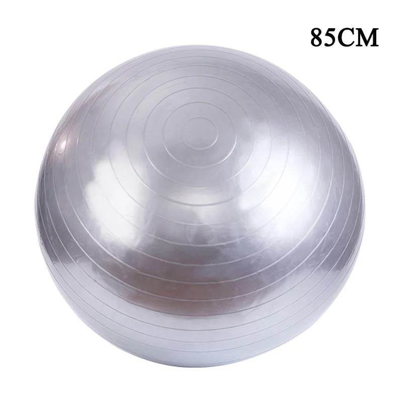 85CM Silver Мяч для йоги, для гимнастики и фитнеса, мяч для пилатеса, баланс, упражнения, тренажерный зал, для помещений, для фитнеса, тренировки, йога, ядро, 45-95 см, насос - Цвет: 85CM Silver