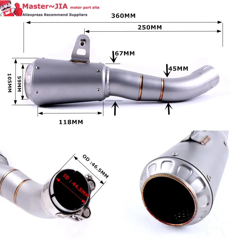 YZFR3 YZF R3 R25 MT03 мотоцикл выхлопной глушитель выхлопных газов для YAMAHA R3 R25 YZF-R3 15 16 слипоны