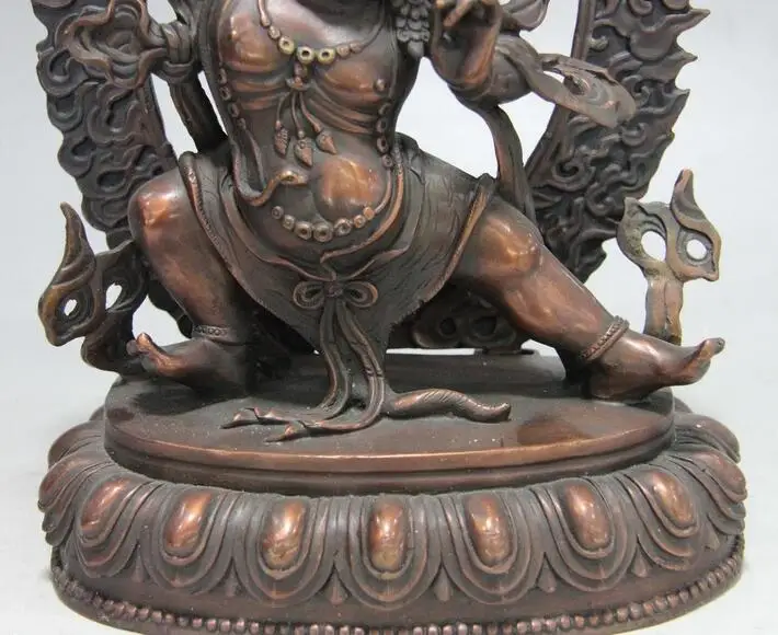 11 красная бронза Медь Ваджрапани Чана Дордже Wrathful опекунскими божество статуя