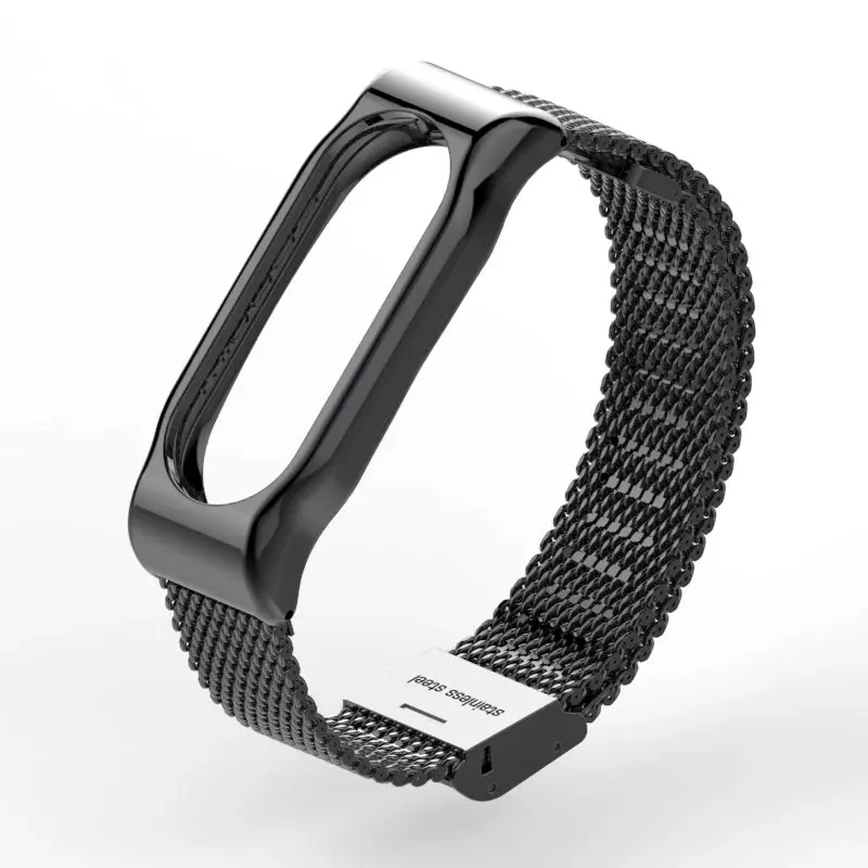 Serie 1 Black Металлический ремешок mi jobs для Xiaomi mi, 2 ремешка, Безвинтовой браслет из нержавеющей стали, умный ремешок, Сменные аксессуары для mi Band 2 - Цвет: Serie 1 Black