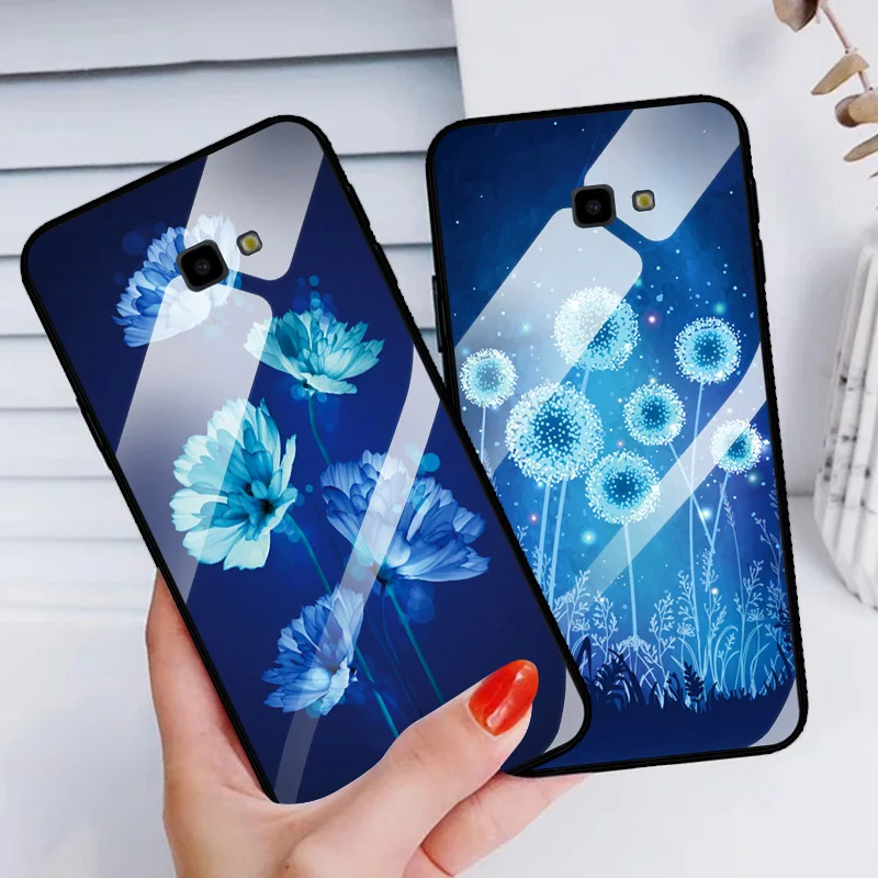 Чехол YOUVEI из закаленного стекла для samsung Galaxy J4 J6 2018 изображение одуванчика Fundas Plus