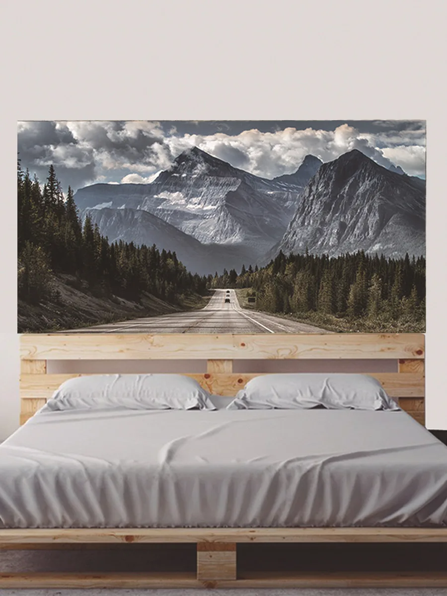 Шикарная настенная виниловая наклейка Sky Mountain Road с изголовьем леса
