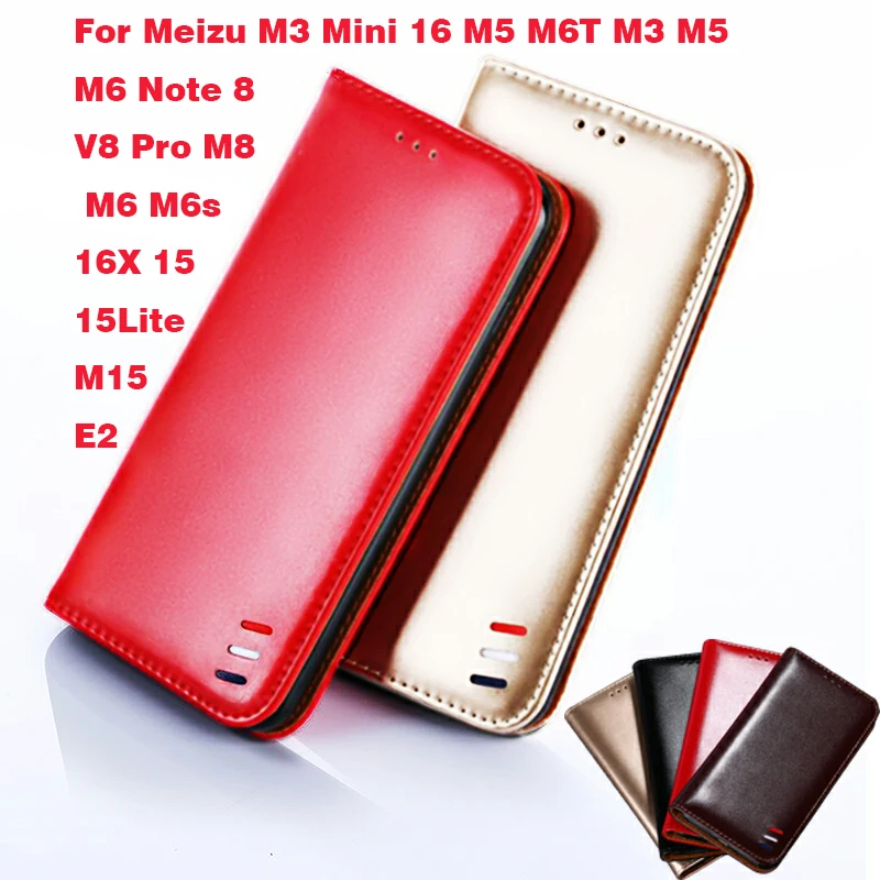 Кожаный чехол-Бумажник для телефона Meizu M3 Mini 16 M5 M6T чехол M6 Note 8 V8 Pro M8 M6s 16X 15 15Lite M15 E2