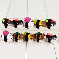 10pcslot wasabi kitan club sushi cat pvc figure toy meow cute mascot decorations collectible model dolls