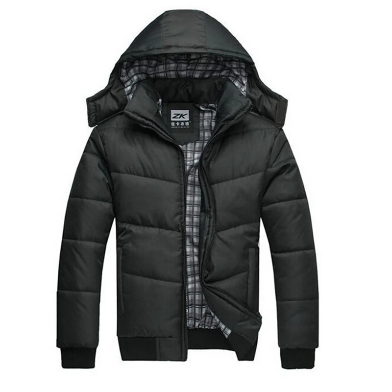 Winter Coat Men black puffer jacket warm male overcoat parka outwear cotton padded hooded coat men's jackets VC2630 | Мужская одежда