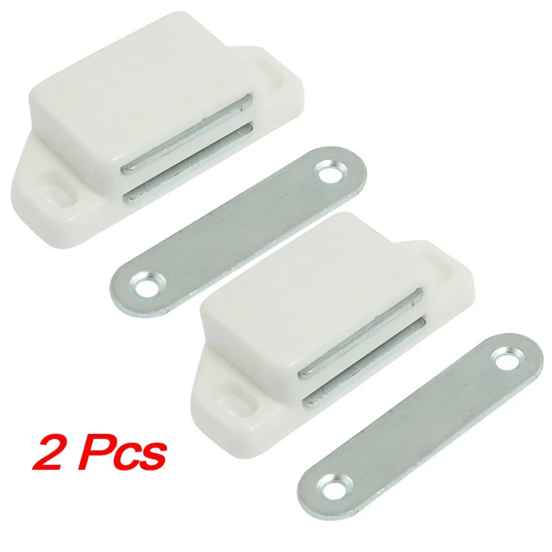 SODIAL(R) 2 шт шкаф двери Магнитная белая защелка|Дверные ограничители| |