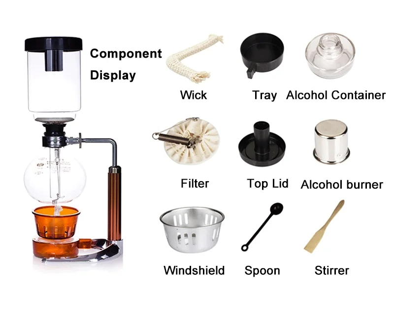 Homadise Syphon кофеварка японский стиль вакуумный стеклянный Сифон горшок перколаторы