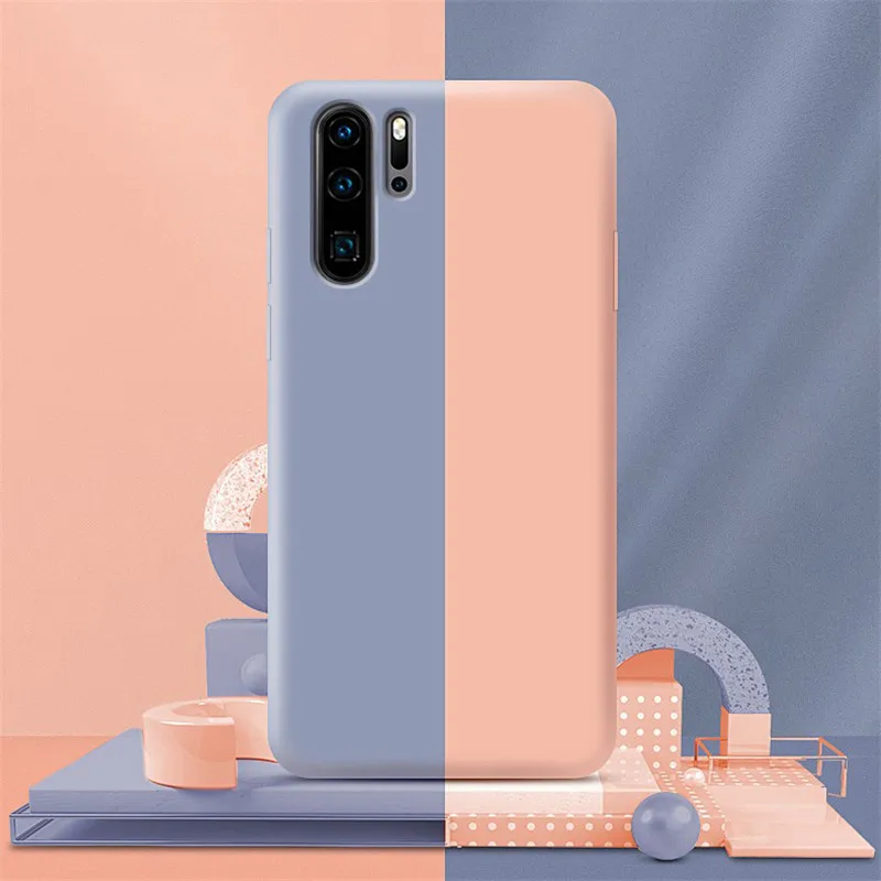 Простой однотонный силиконовый чехол для телефона Huawei P20 P10 P30 Lite Mate 10 20 Pro 20X Case P Smart