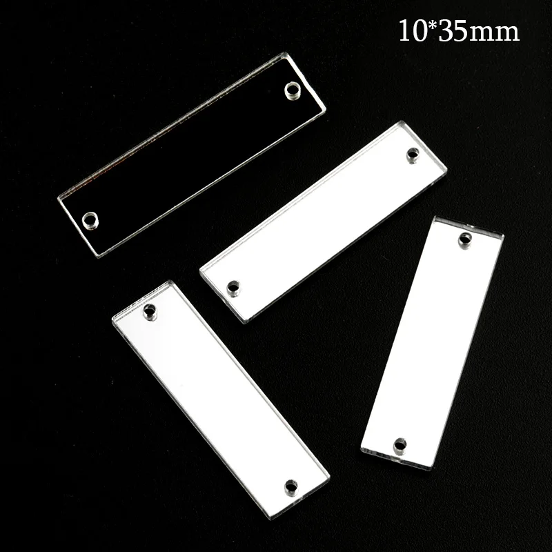 10x35mm QIAO много форм Популярные акриловые зеркала пришить стразы с отверстиями плоской задней блестящей пришить Камень для украшения платья 30 шт - Цвет: 10x35mm