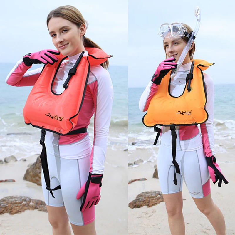 Lelang надувной спасательный жилет для взрослых погружной жилет|inflatable snorkeling vests|snorkel