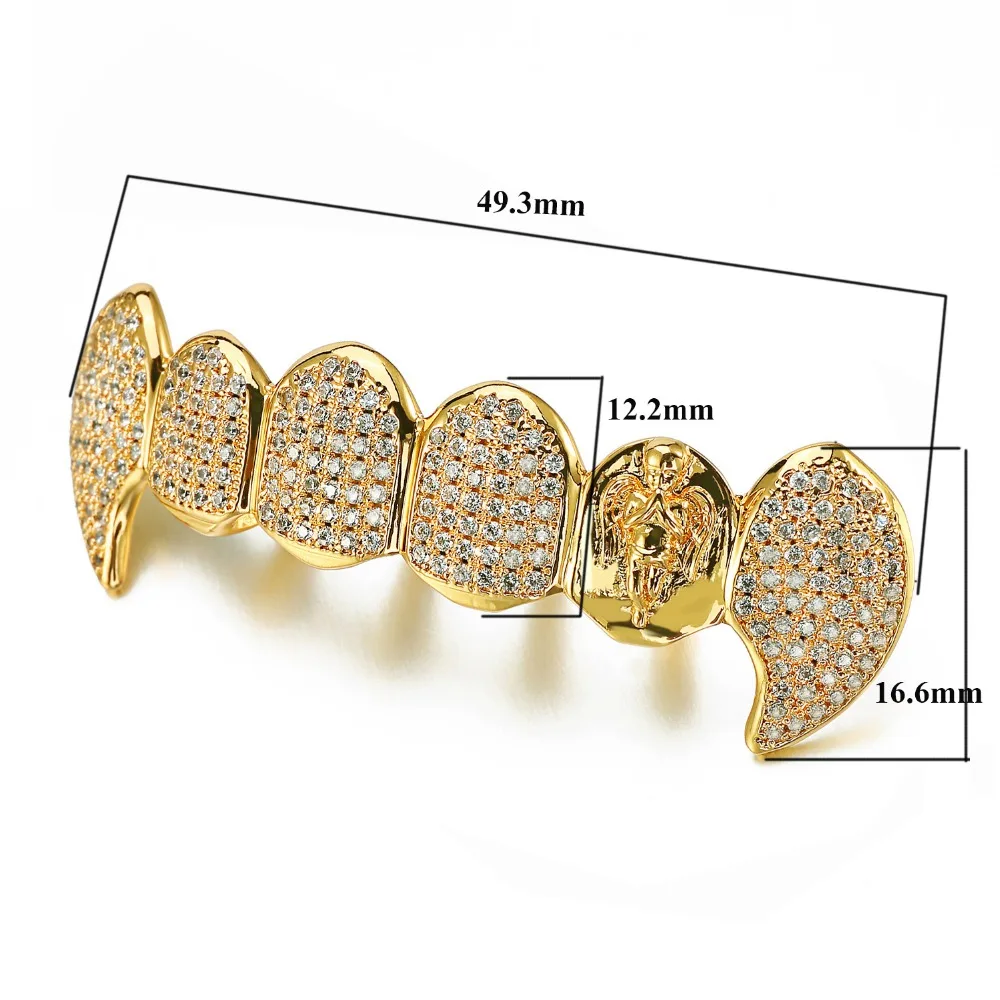 VANAXIN Панк зубы Grillz Мужские украшения Ангел изображение ювелирные изделия шапки