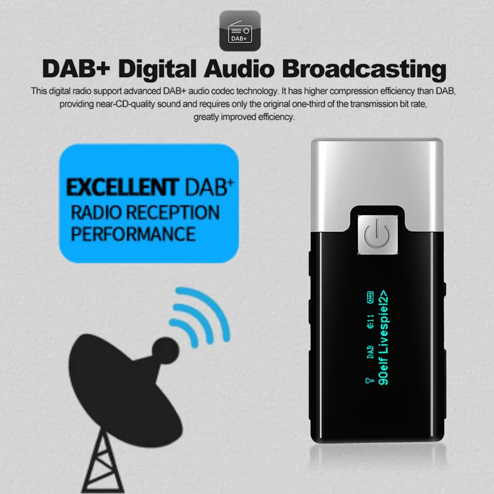 P10 DAB + FM цифровое радио портативный карманный приемник с экраном дисплея