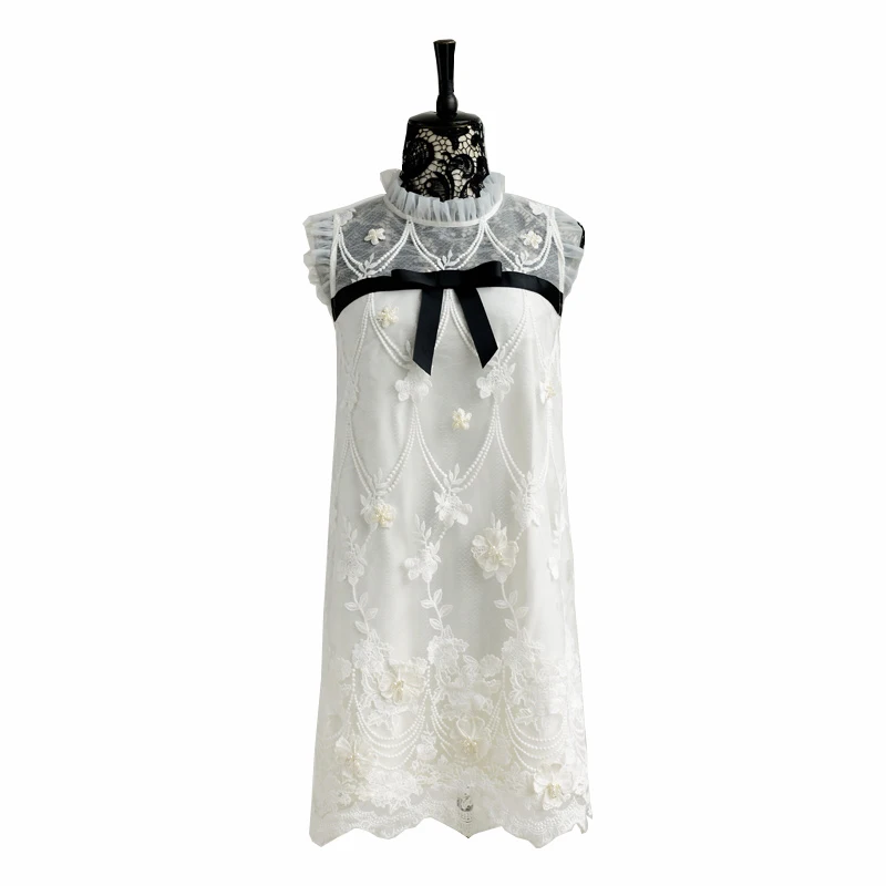 Summer dress pink big doll a word 2016 women's wear white bud silk gauze sexy | Женская одежда
