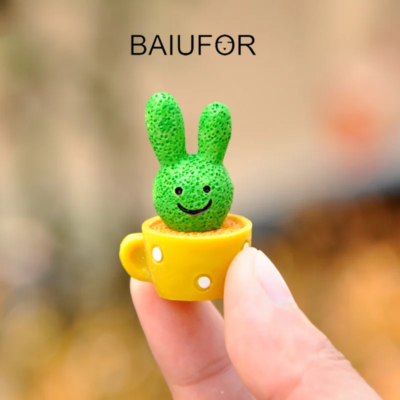 Миниатюрный милый мини горшок BAIUFOR 4 шт. мультяшный кактус суккуленты Кукольный