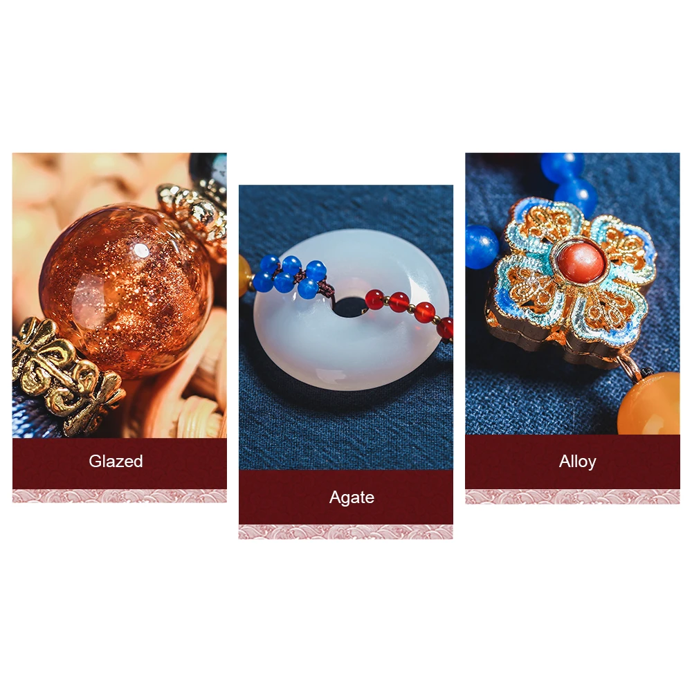 Ethnic Handmade White Ja de Tassel Beads Chain Pendant Necklace Thread Long Stone CL-18114 | Украшения и аксессуары