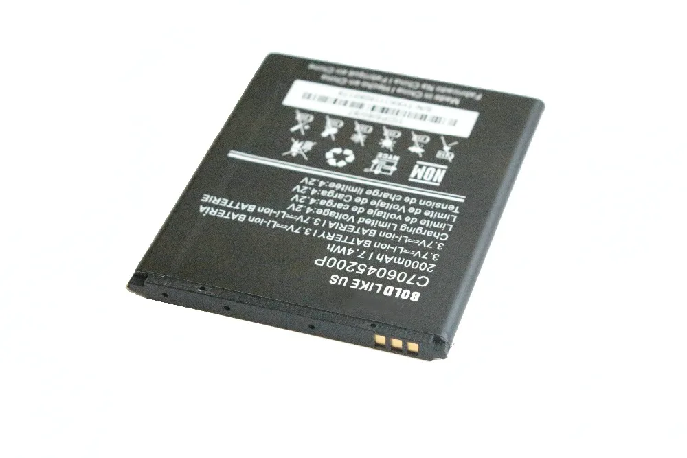1x2000 mAh C706045200P запасная литий ионная батарея для BLU Studio C 5 + S0050UU D890 D890U D890L Batterie Bateria
