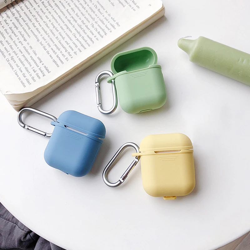 Bluetooth беспроводной Чехол для наушников Apple AirPods яркие цвета силиконовые чехлы
