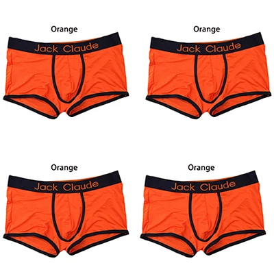 Orange Color 4 pcs 4 шт./лот, мужские трусы, Модальные боксеры, комфортные трусики из «дышащей» ткани, мужское нижнее белье, шорты, мужские боксеры, Calzoncillos Hombre XXL - Цвет: Orange Color 4 pcs
