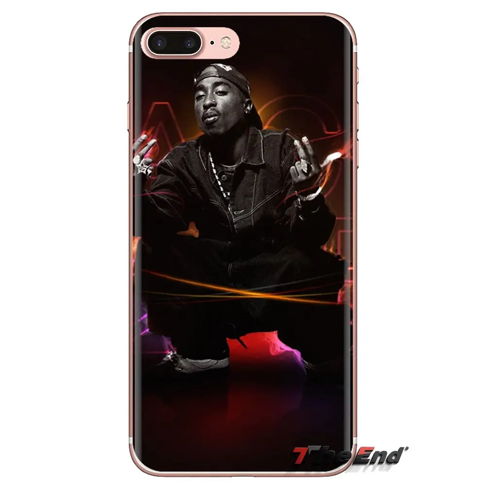 For iPod Touch Apple iPhone 4 4S 5 5S SE 5C 6 6S 7 8 X XR XS Plus MAX Transparent Soft Shell Covers 2Pac Tupac Shakur Rapper |