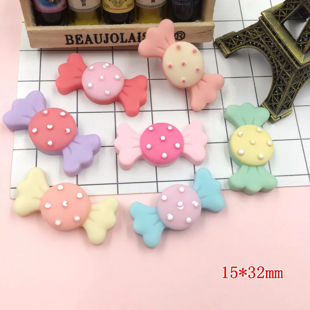 Миниатюрные кавайные конфеты из смолы кабошон с плоской задней поверхностью для