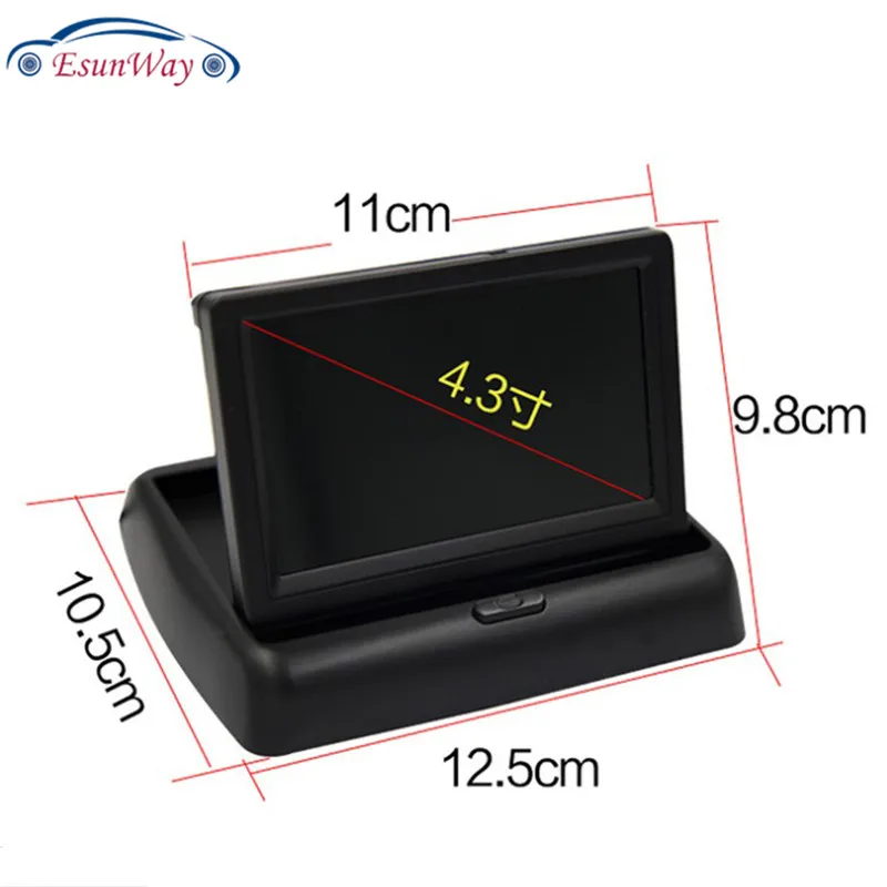 Складной цветной LCD TFT монитор заднего вида 4 3 дюйма для автомобильной резервной