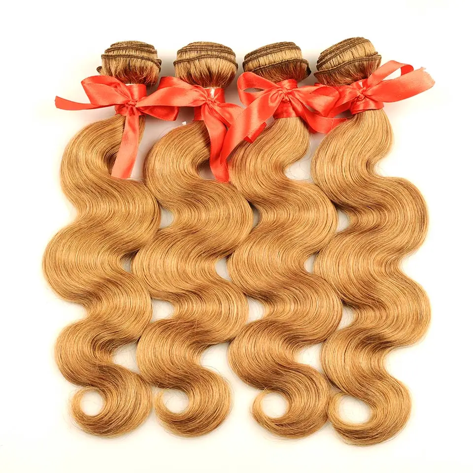 Pinshair 4 шт./упак. волнистые волосы для тела медовые светлые бразильские волосы плетение пучок предложения#27 человеческие волосы для наращивания не реми волосы