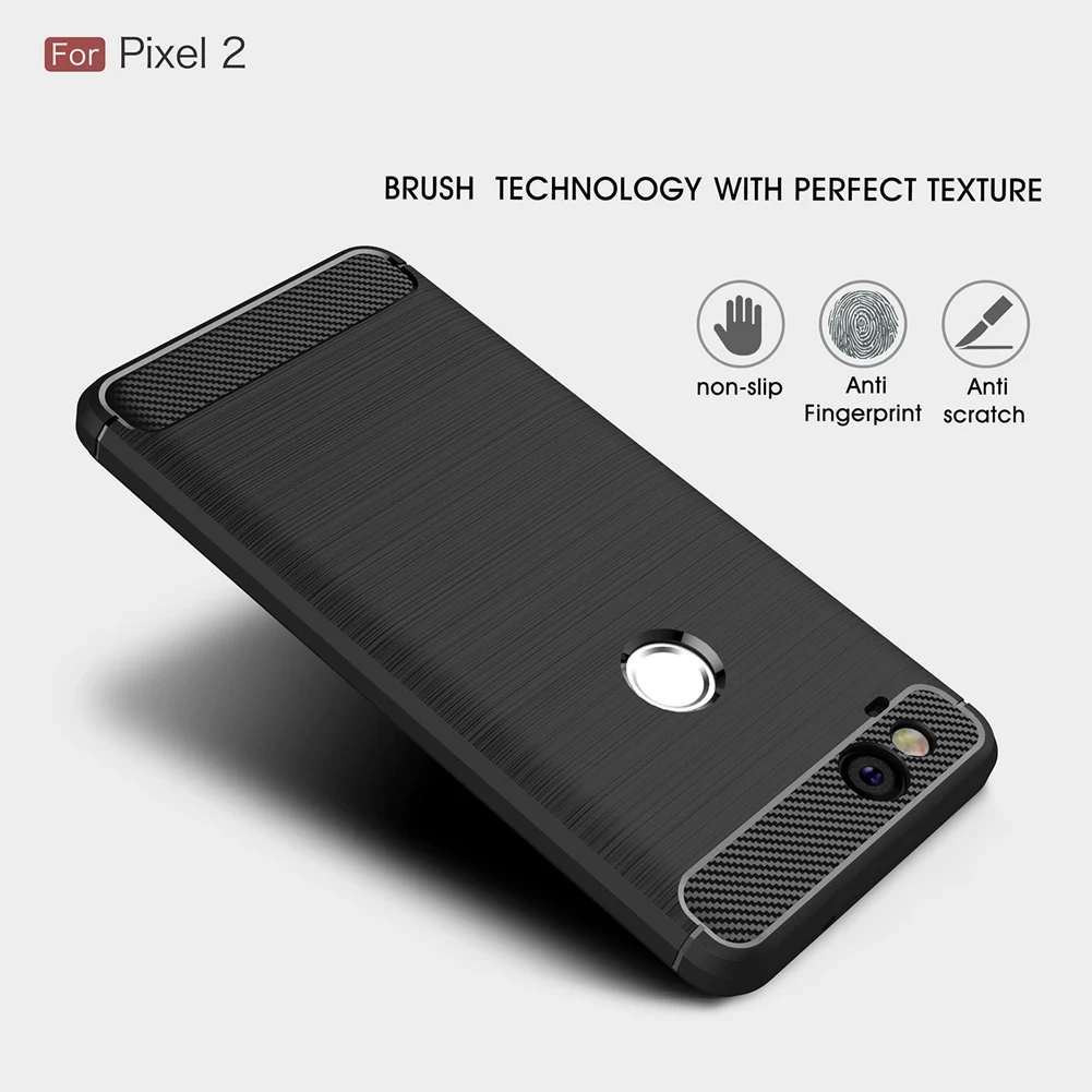 UPaitou For Google Pixel 2 Case Ultra Slim Thin Carbon Fiber Scratch Resistant Soft TPU Back Cover for Pixel2 2017 |