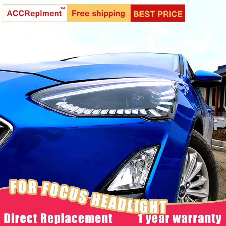 2 шт. светодиодный ные фары для Ford Focus 2019-2020 Автомобильные ангельские глазки