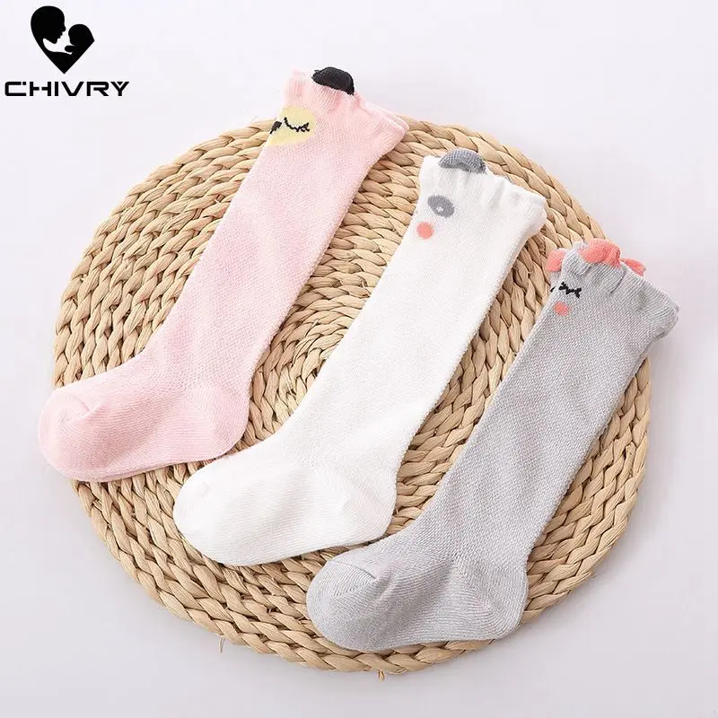 Chivry 3Pairs/lot Cute Baby Stocking Anti-Slip Newborn Infant Cartoon Princess Girls Stockings Summer Mesh Breathable | Детская одежда