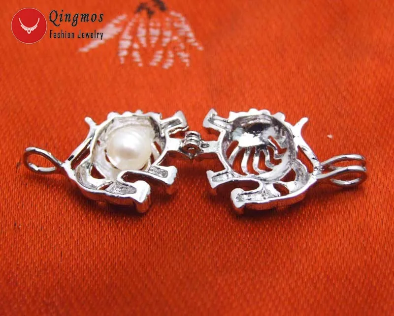 Qingmos Созвездия подарок желание жемчуг лев клетка держатель кулон ожерелье для
