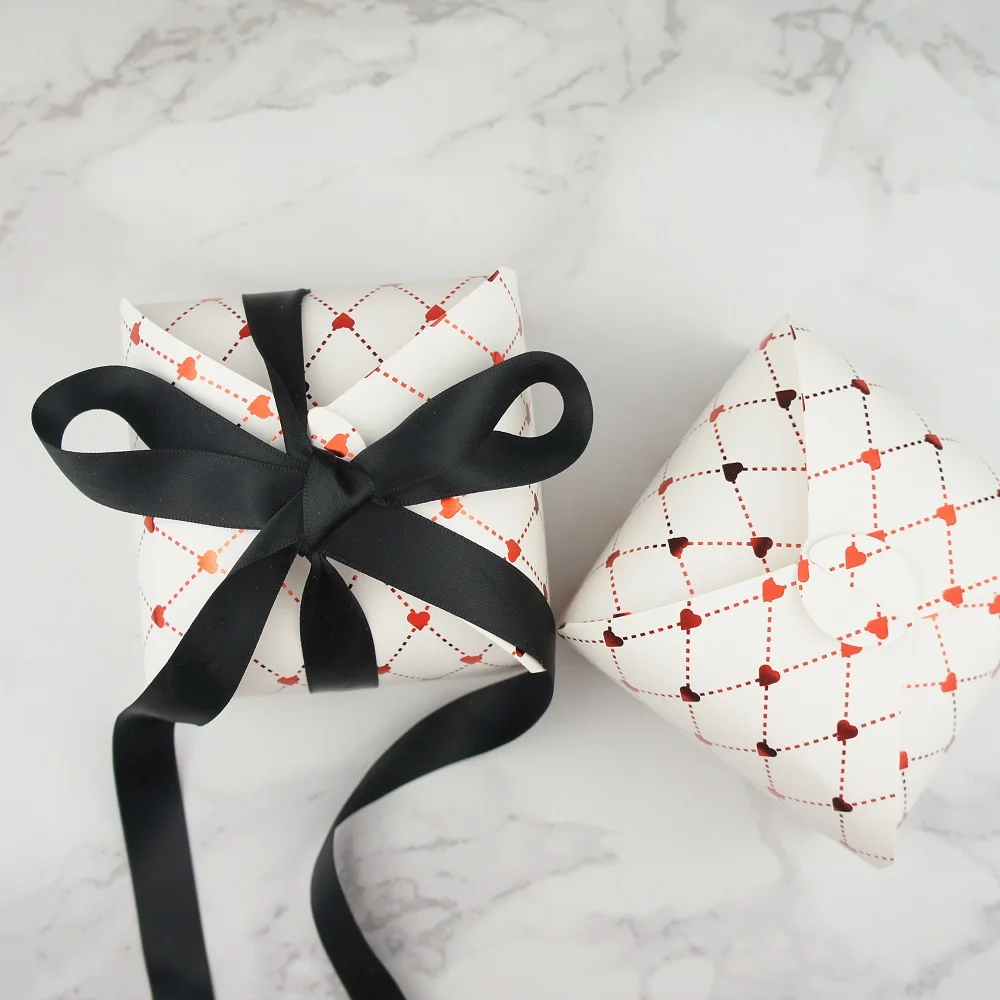 9*9*5cm 10pcs blink red heart Chocolate cookie Paper Box Storage Boxes Christmas Birthday Party Gifts Pack wedding favor box | Дом и сад