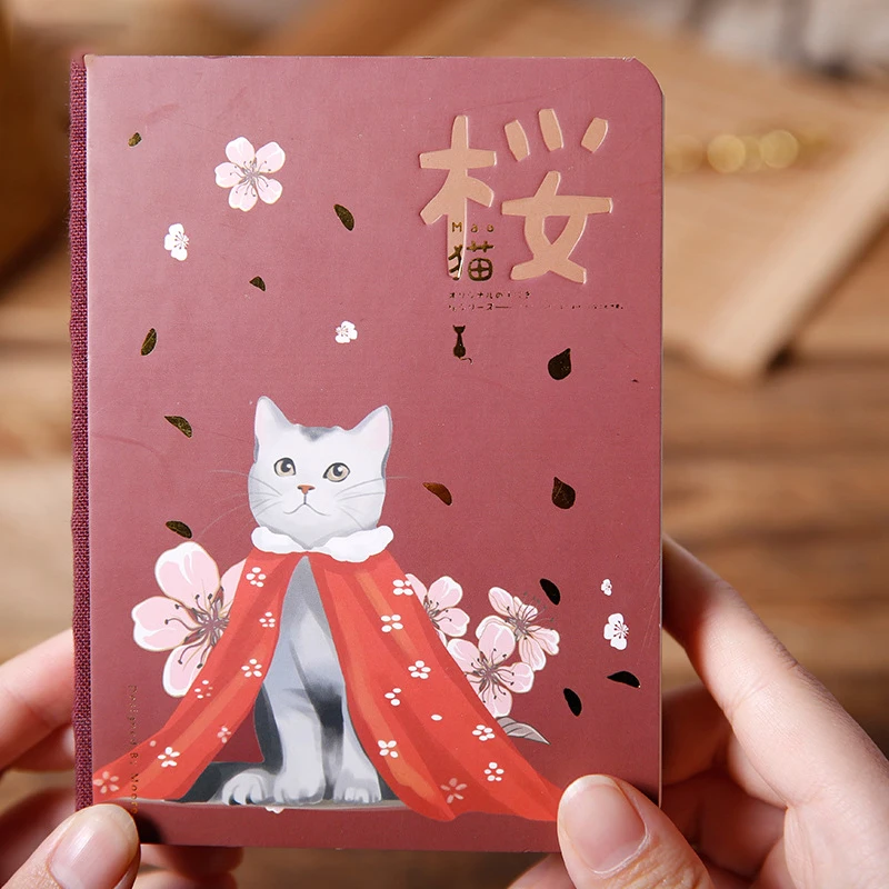 Kawaii вишня в цвету кошка блокнот твердом переплете Высокое качество DIY дневник