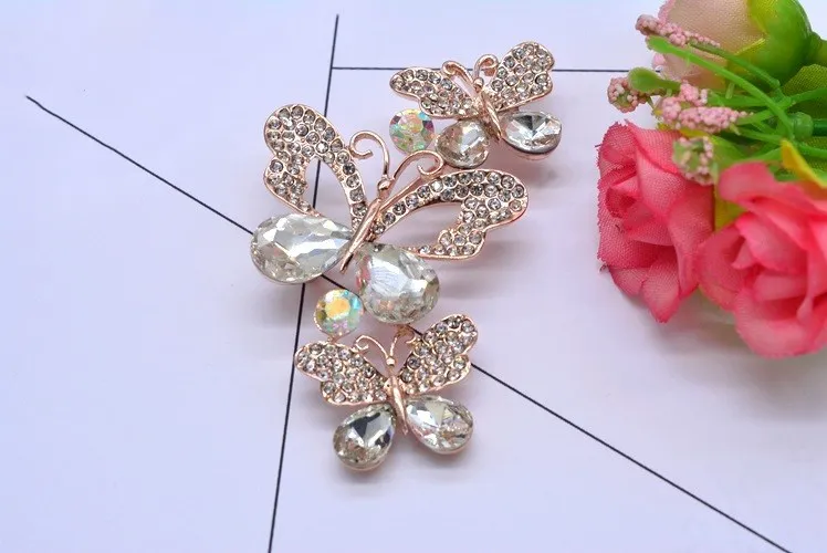 Новая Европейская и американская брошь из сплава с кристаллами от Swarovski бабочка