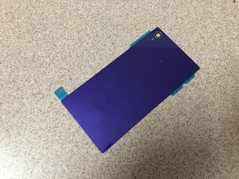 Задняя крышка батарейного отсека для sony xperia Z1 L39H C6902 C6903 C6905 C6906 стеклянная задняя крышка чехол+ 1 пленка бесплатно - Цвет: Фиолетовый