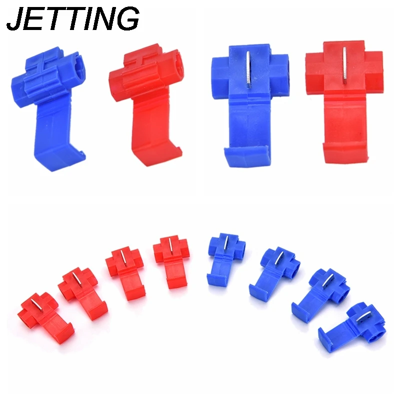 Jeting 50 шт./лот красный и синий замок быстрое Сращивание обжимная Клемма жесткий