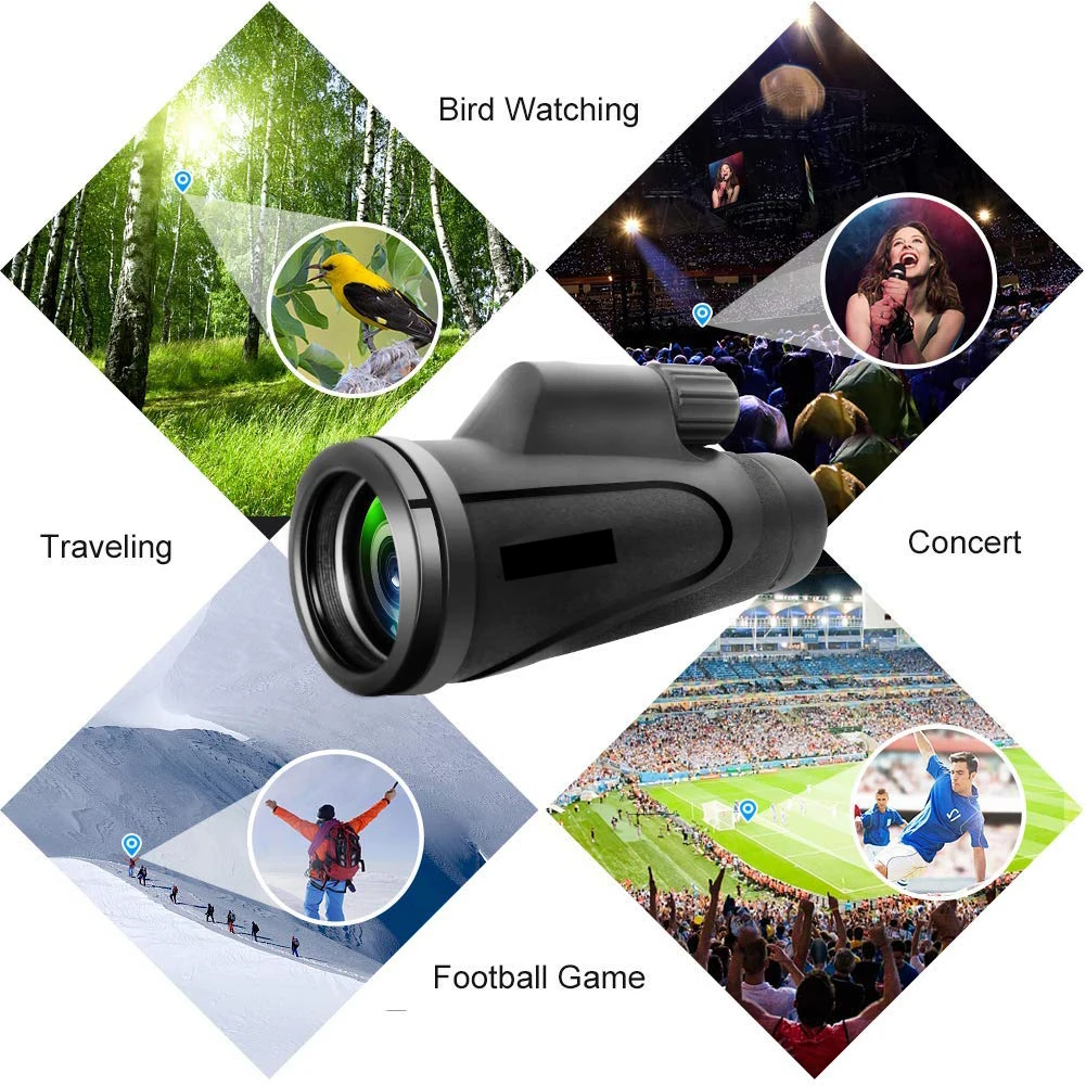 16X50 Waterproof Portable Telescope High Definition For Birdwatching Monocular With Smartphone Adapter Night Power Prism | Инструменты